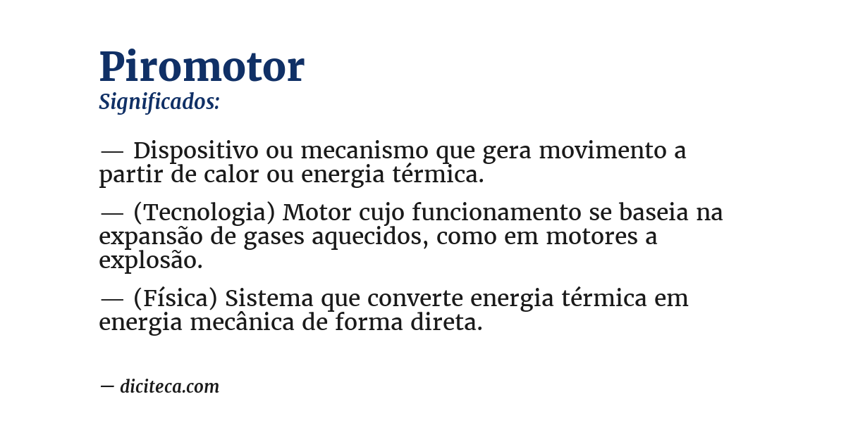 Significado de piromotor