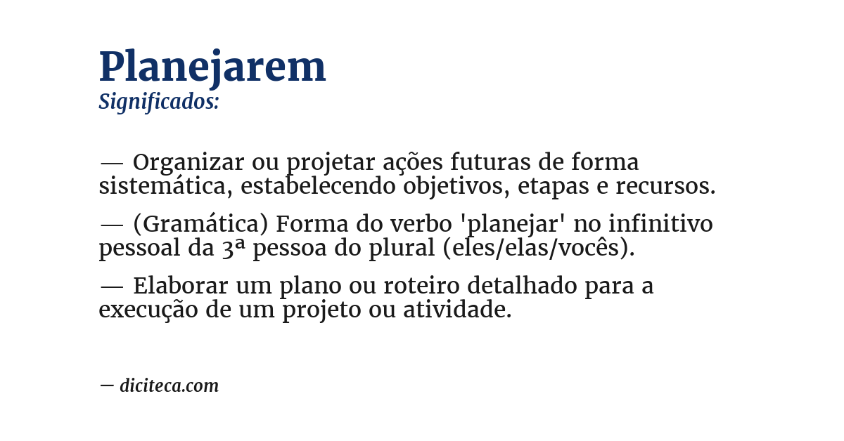 Significado de planejarem