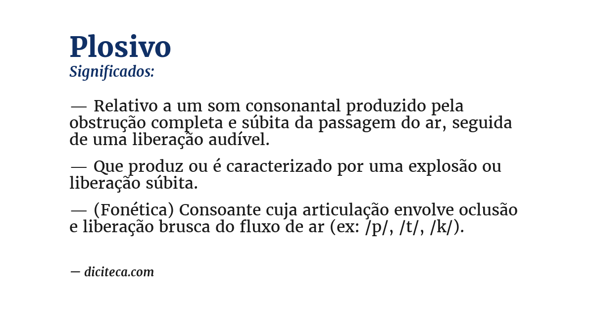 Significado de plosivo