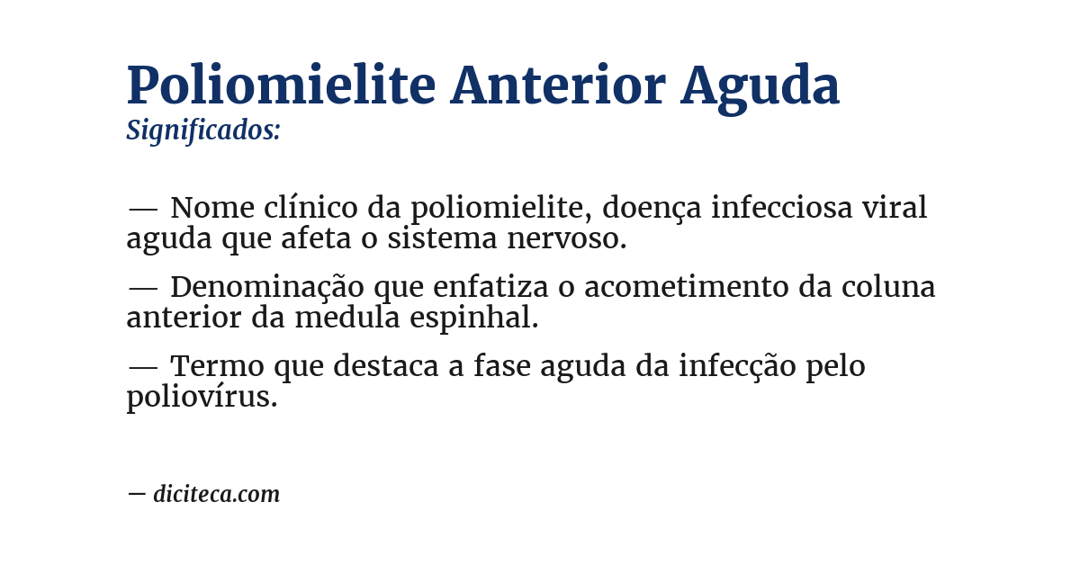 Significado de poliomielite anterior aguda