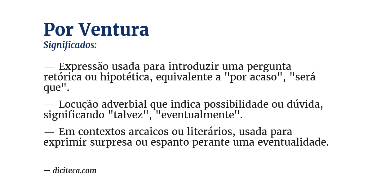 Significado de por ventura