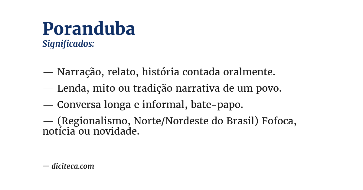 Significado de poranduba