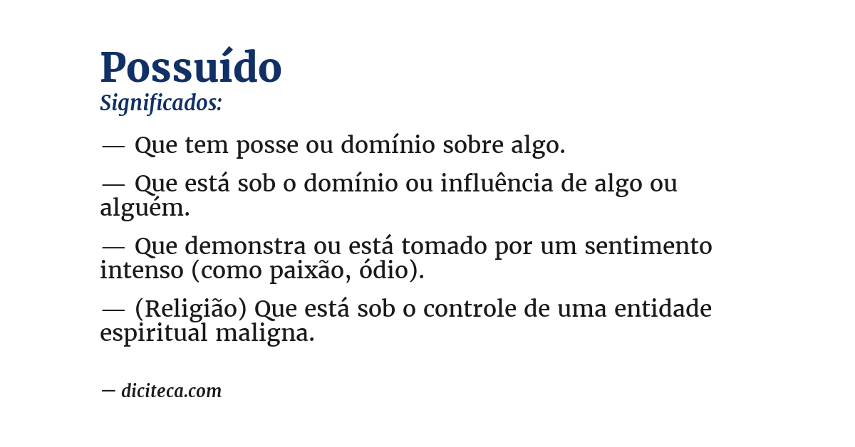 Significado de possuído