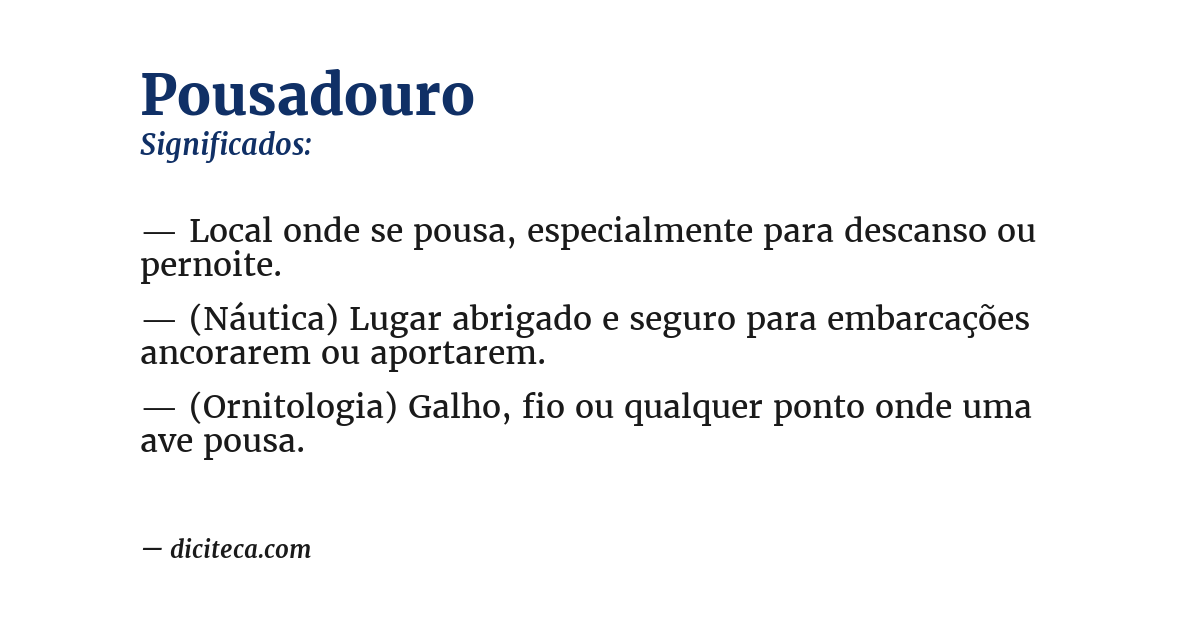 Significado de pousadouro