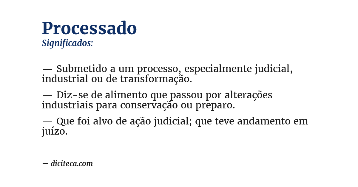 Significado de processado
