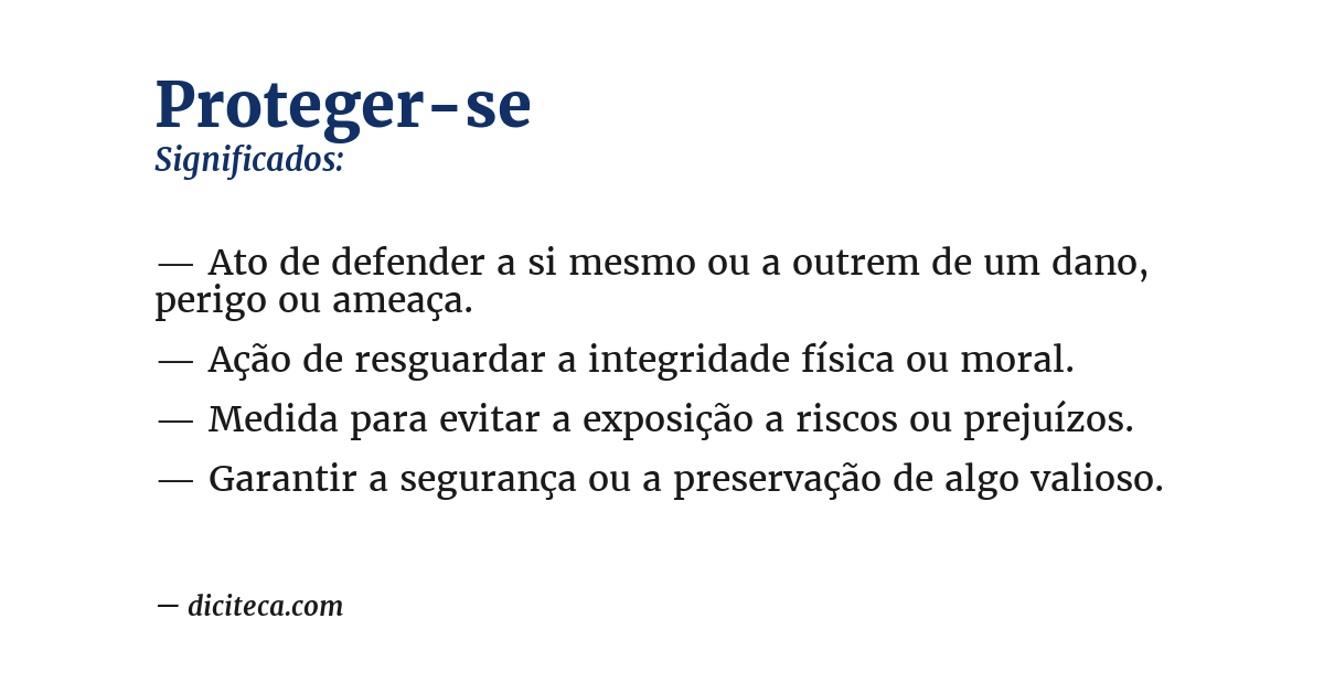 Significado de proteger-se