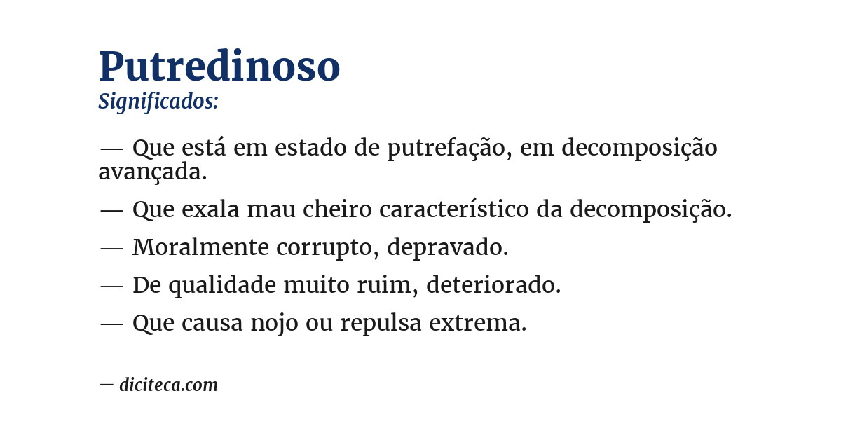 Significado de putredinoso