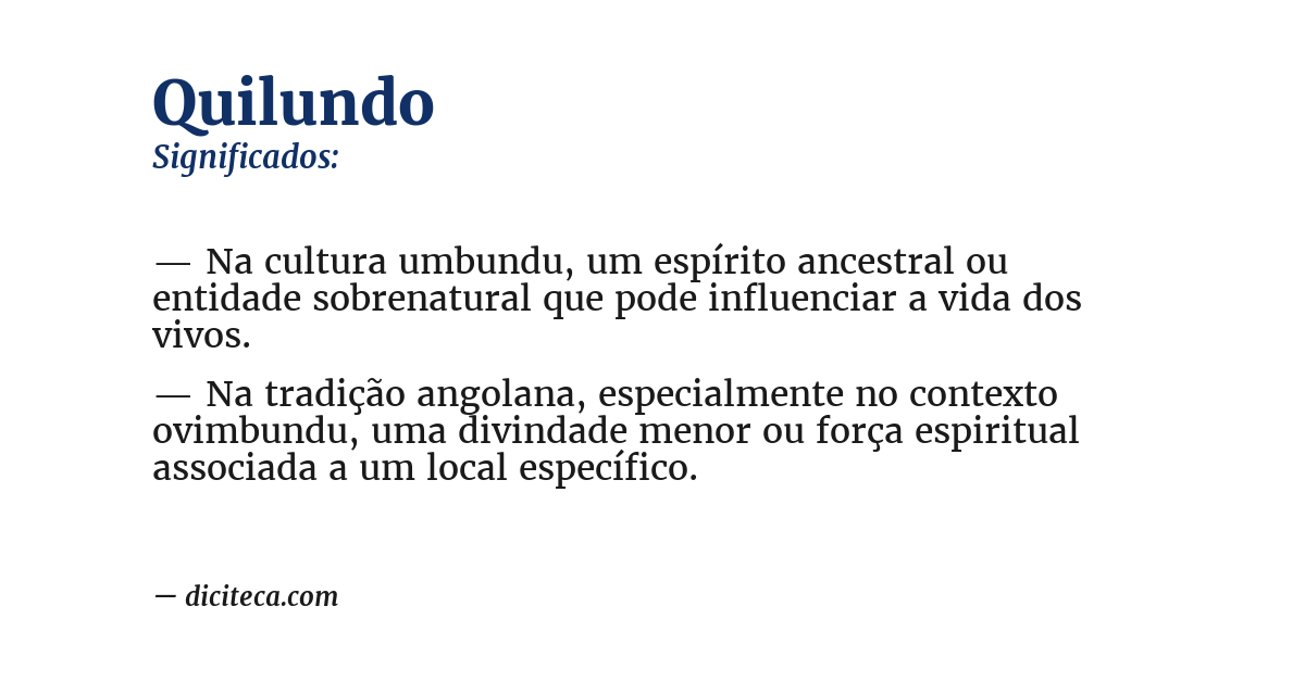 Significado de quilundo