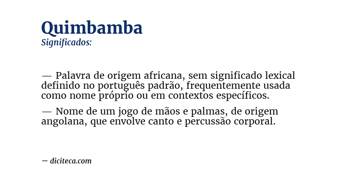 Significado de quimbamba