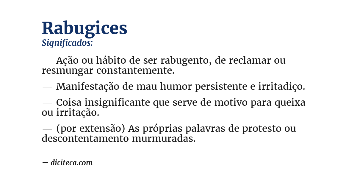 Significado de rabugices