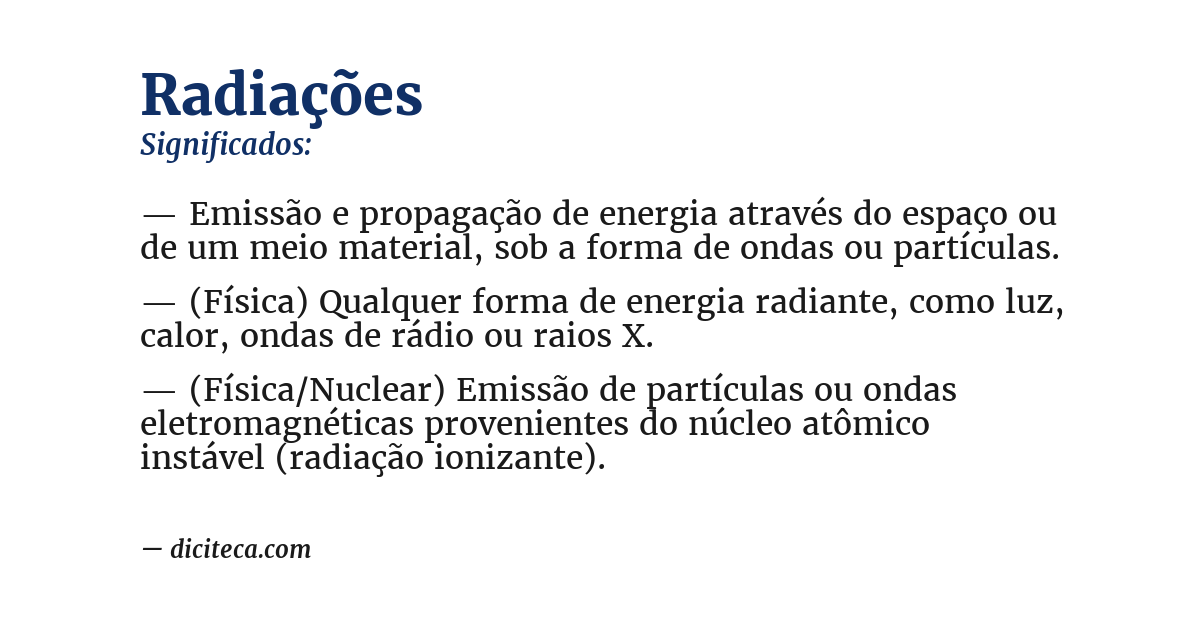 Significado de radiações