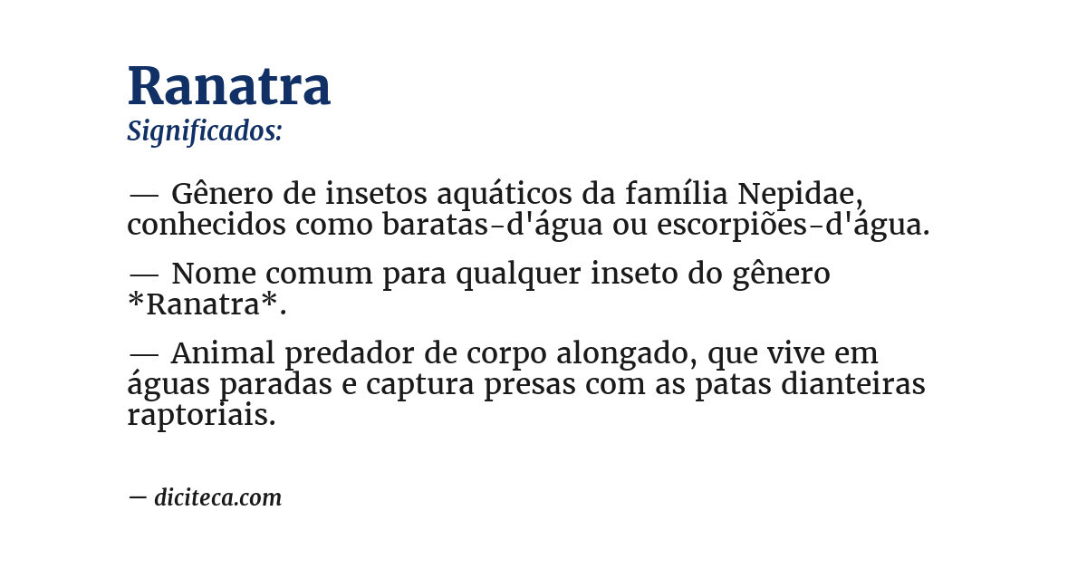 Significado de ranatra
