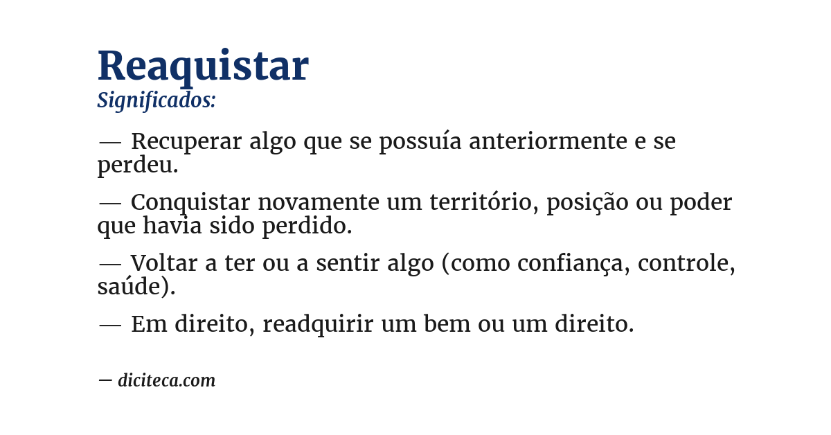 Significado de reaquistar
