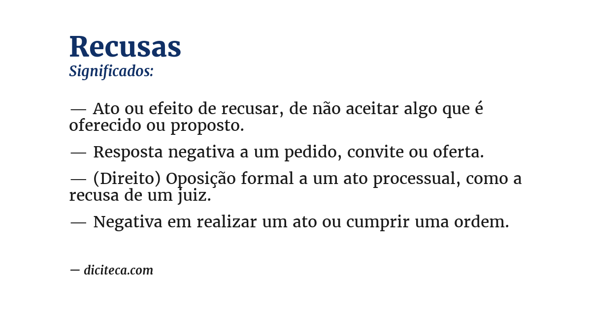 Significado de recusas