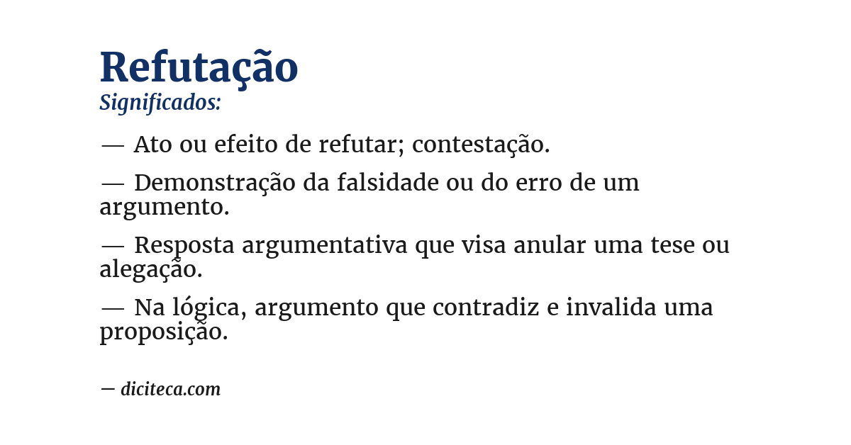 Significado de refutação