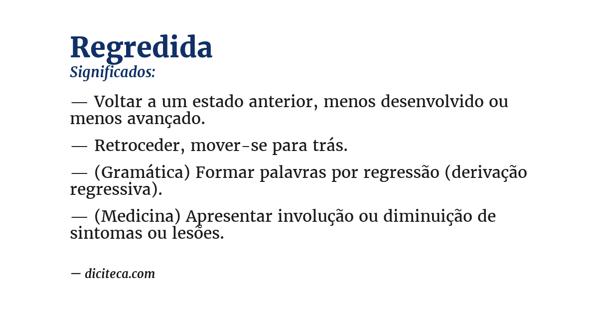Significado de regredida
