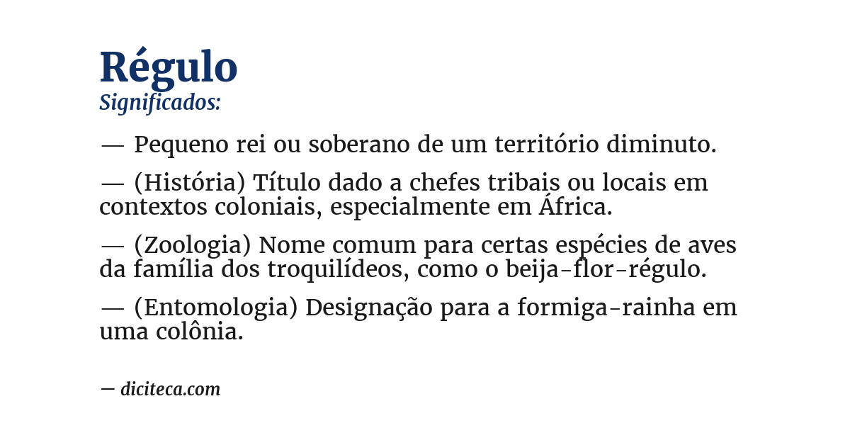 Significado de régulo