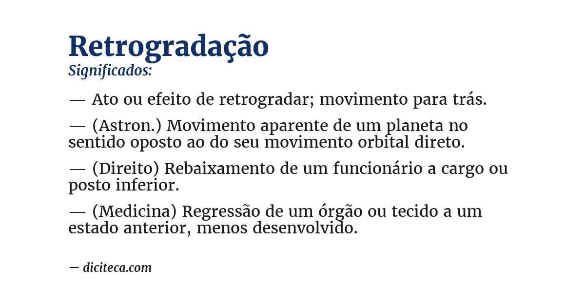 Significado de retrogradação