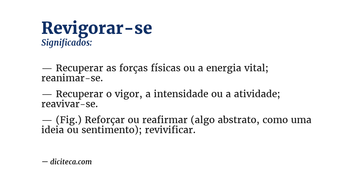 Significado de revigorar-se