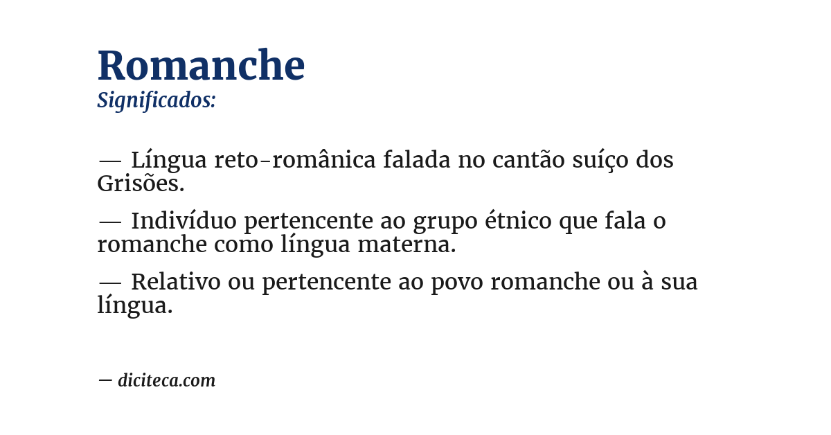 Significado de romanche