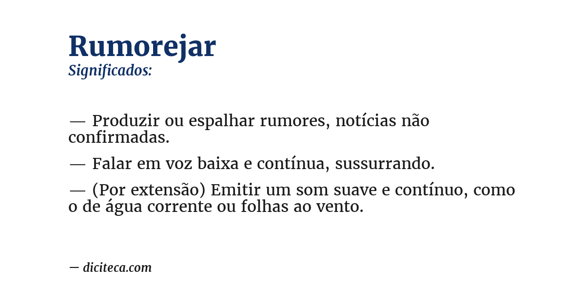 Significado de rumorejar