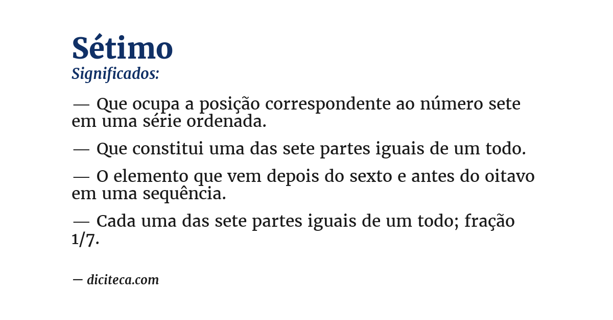 Significado de sétimo