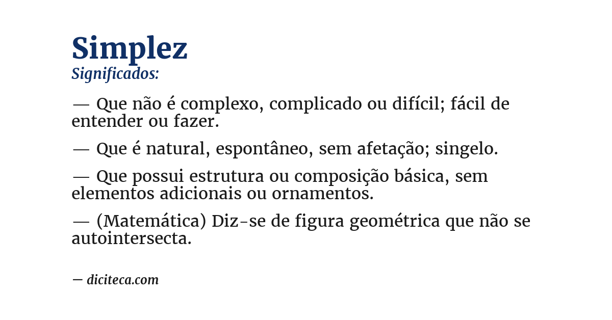 Significado de simplez