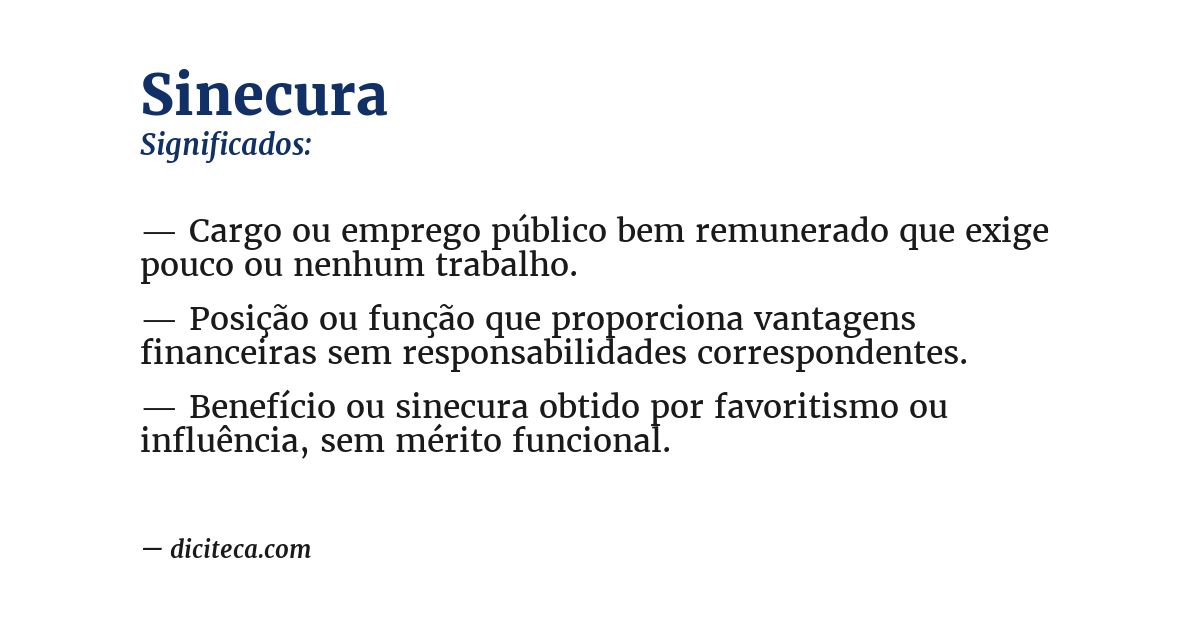 Significado de sinecura