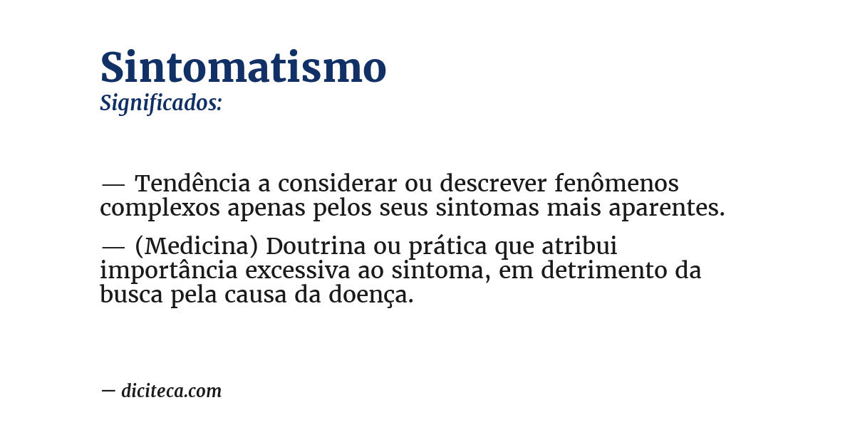 Significado de sintomatismo
