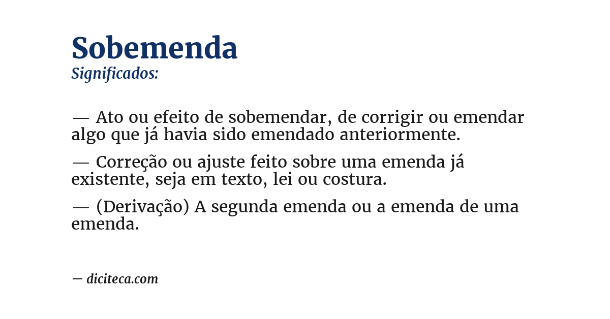 Significado de sobemenda