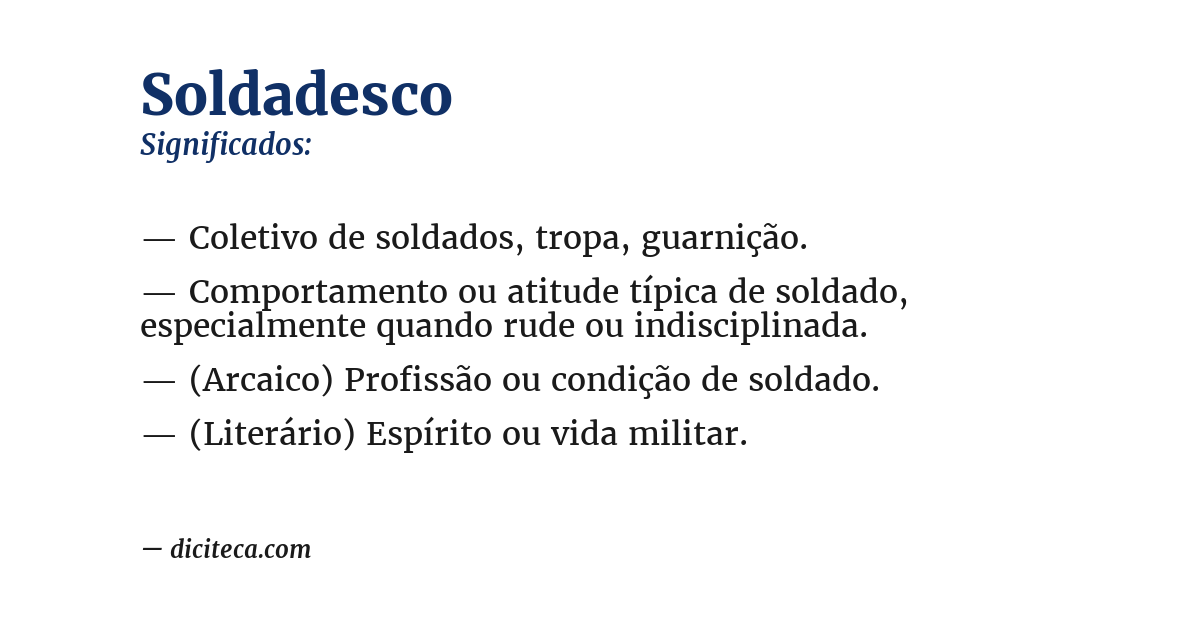 Significado de soldadesco