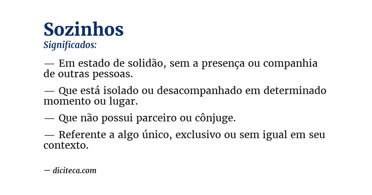 Significado de sozinhos