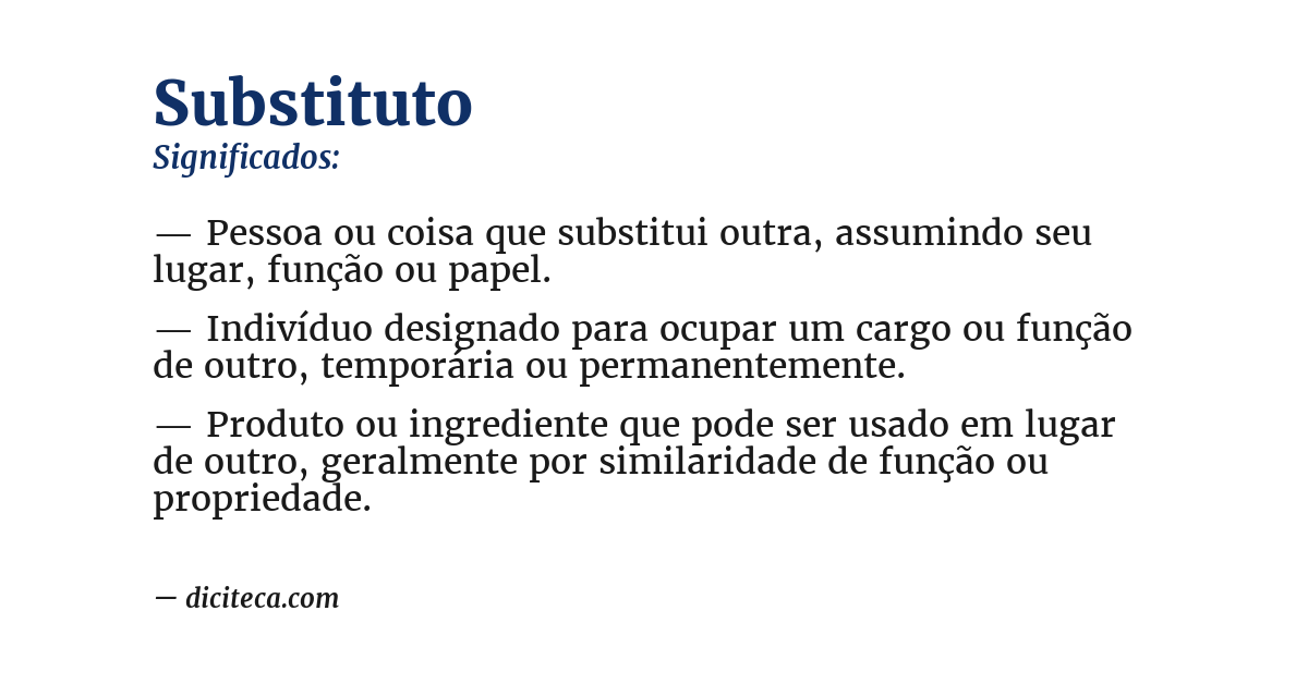 Significado de substituto
