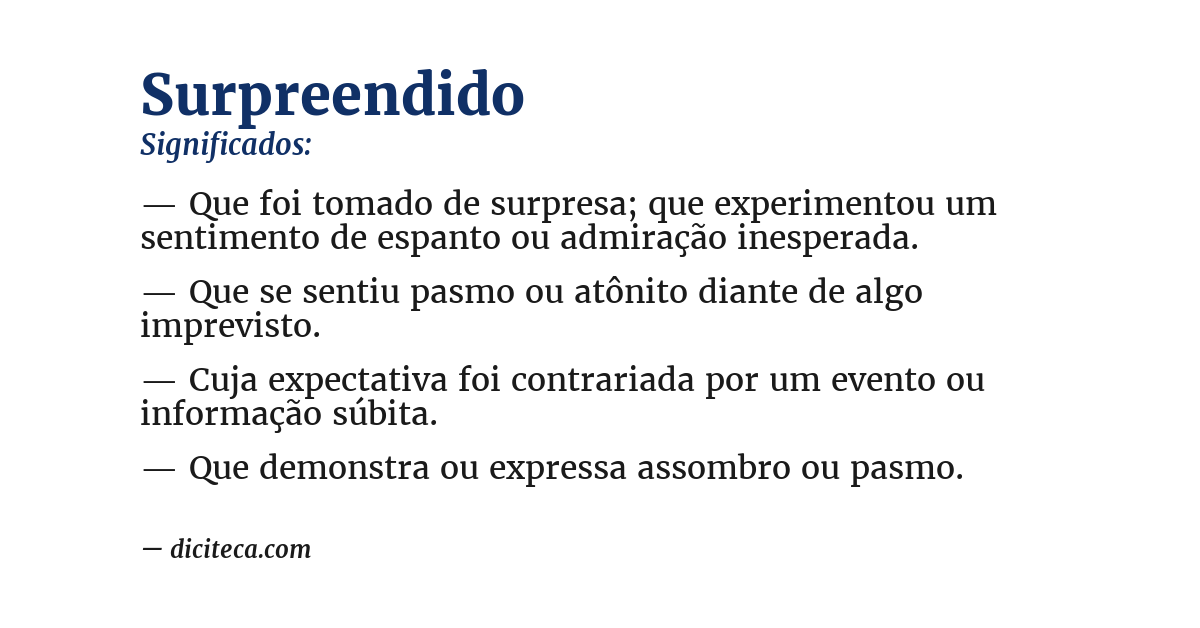 Significado de surpreendido