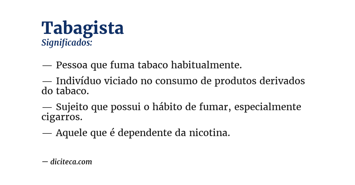 Significado de tabagista