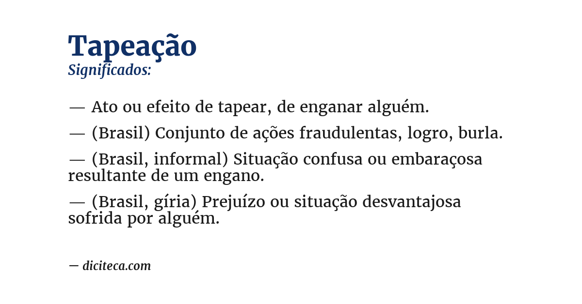 Significado de tapeação
