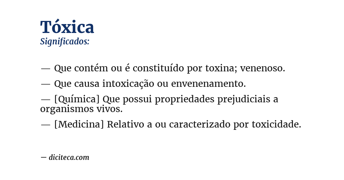 Significado de tóxica