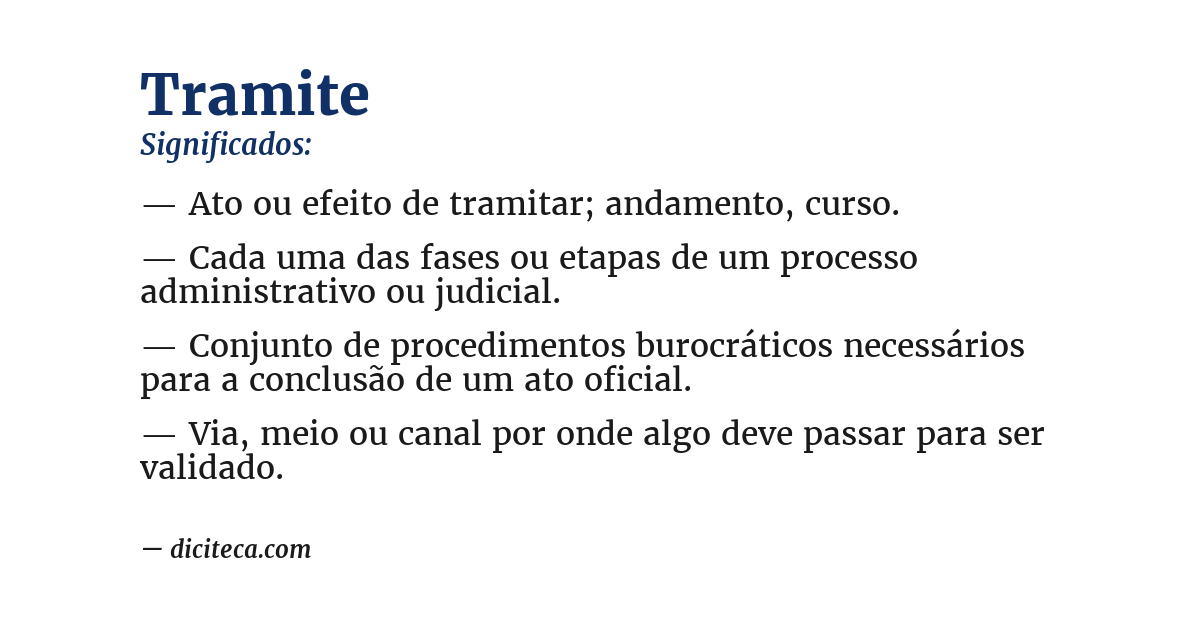 Significado de tramite