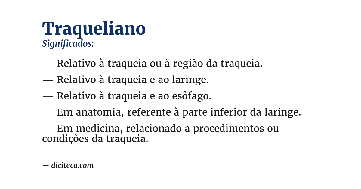 Significado de traqueliano