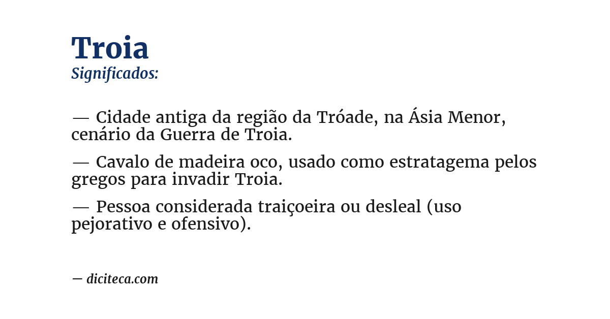 Significado de troia