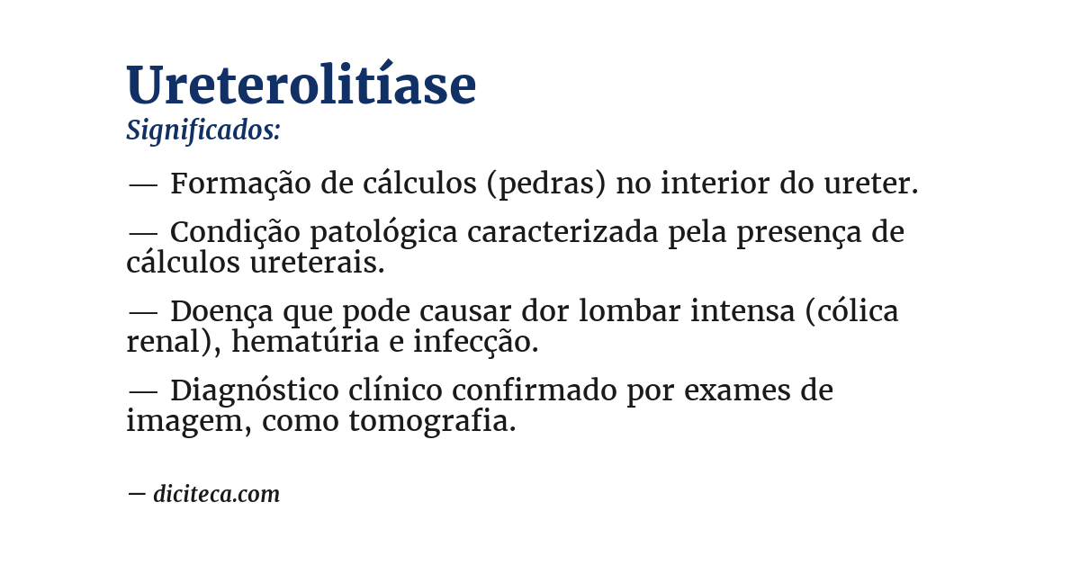 Significado de ureterolitíase