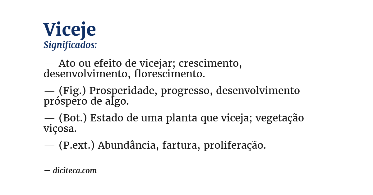 Significado de viceje
