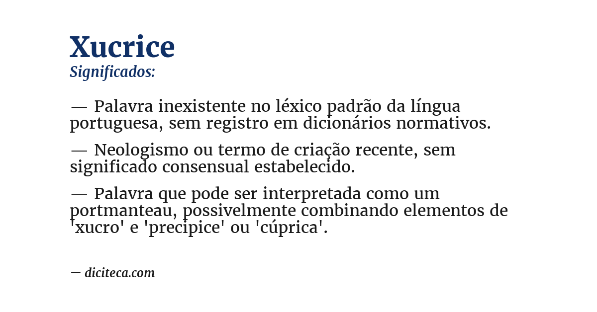 Significado de xucrice