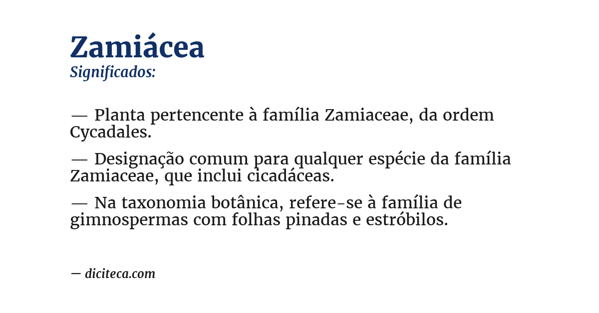 Significado de zamiácea