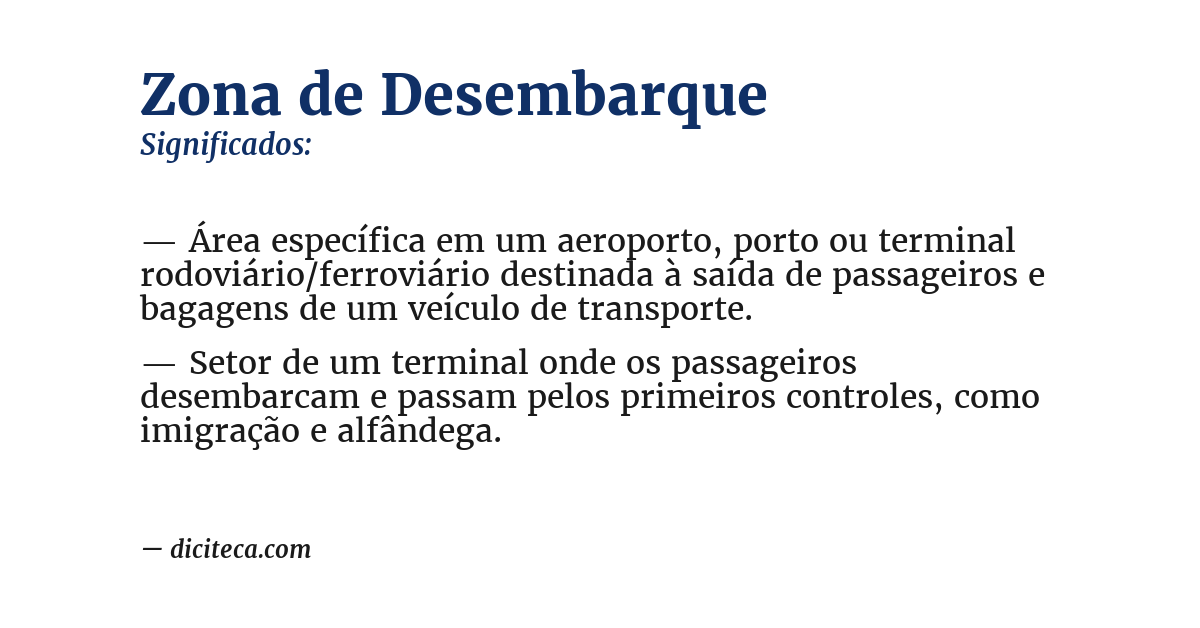 Significado de zona de desembarque