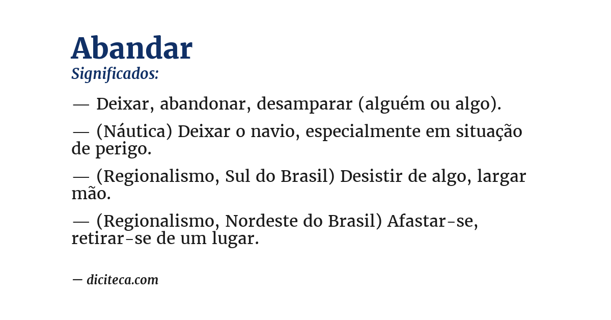 Significado de abandar