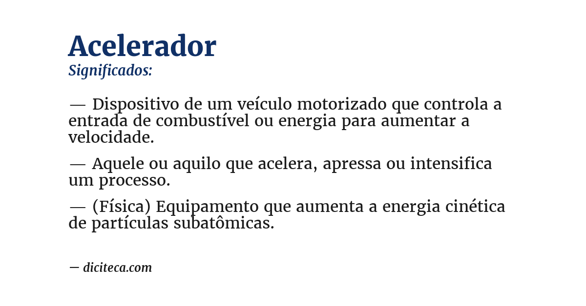 Significado de acelerador