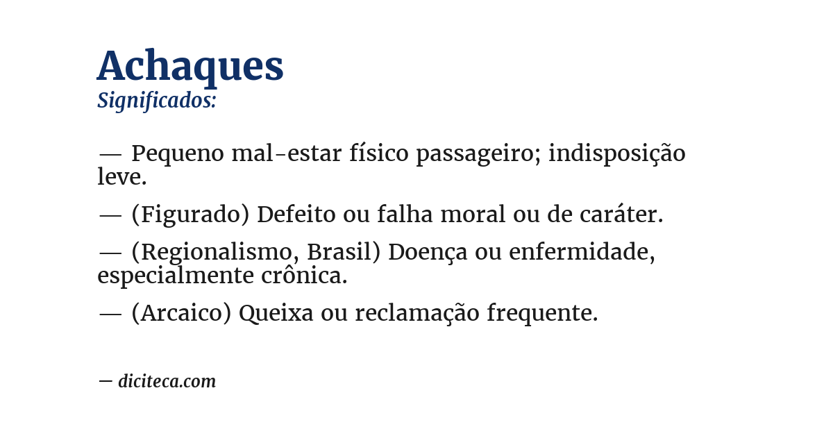 Significado de achaques