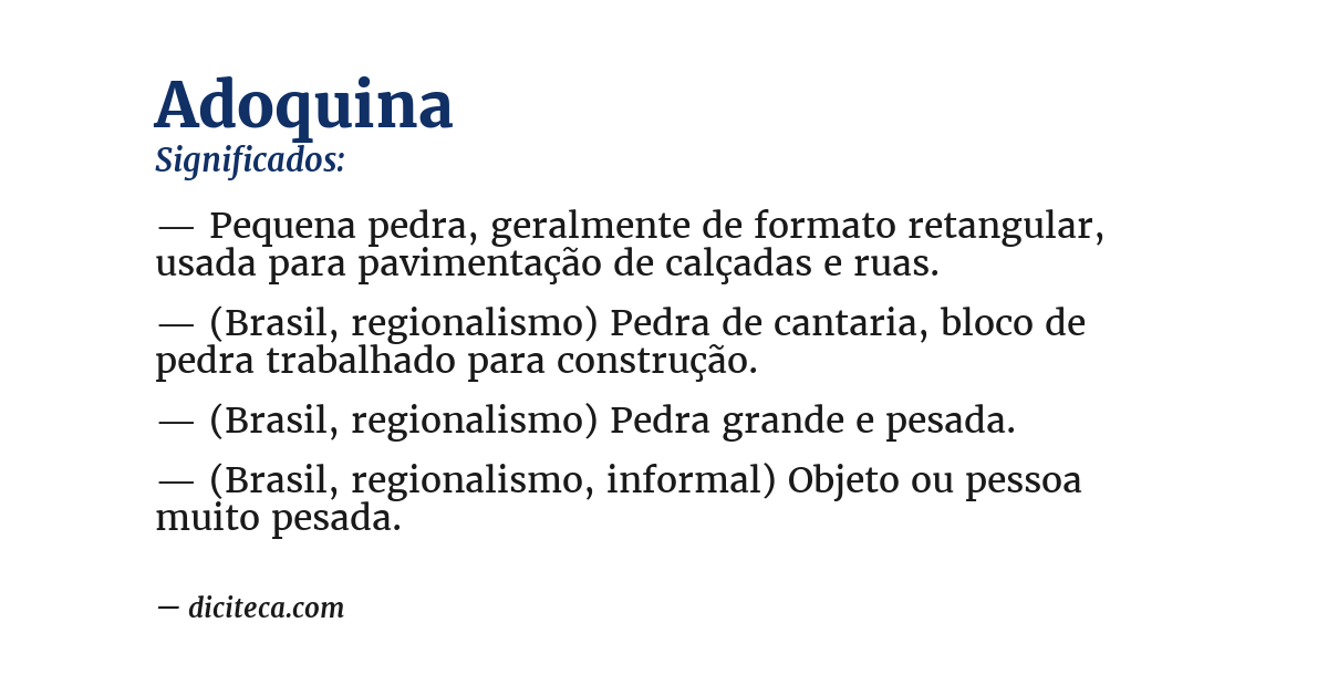 Significado de adoquina