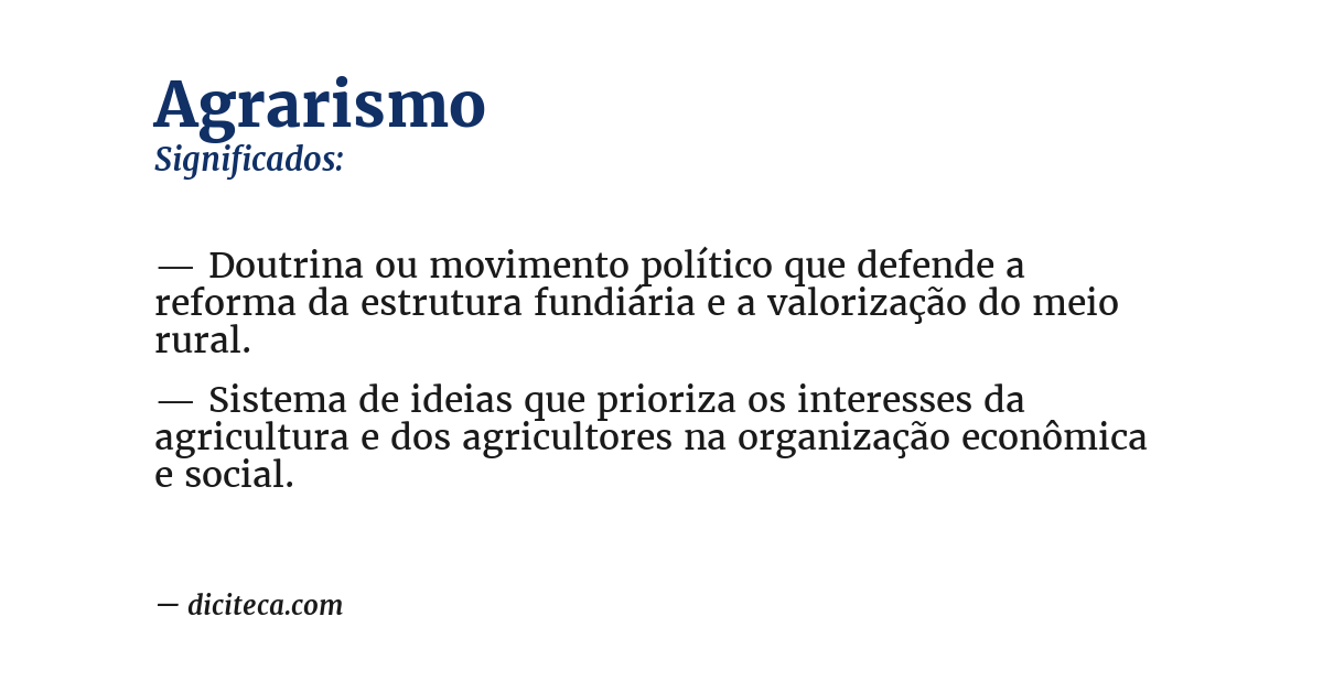 Significado de agrarismo